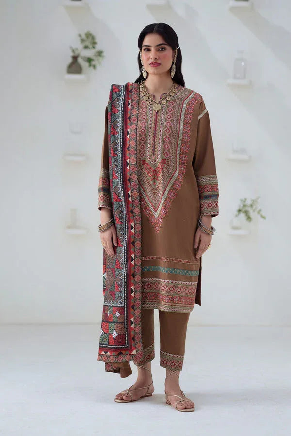 Maryum N Maria | Noore Winters 25 | 3 Piece Embroidered Khaddar GHUNCHA - FSU5674 - Rang-e-Khaas