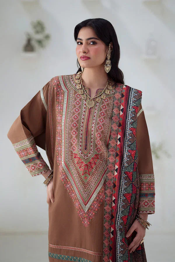 Maryum N Maria | Noore Winters 25 | 3 Piece Embroidered Khaddar GHUNCHA - FSU5674 - Rang-e-Khaas