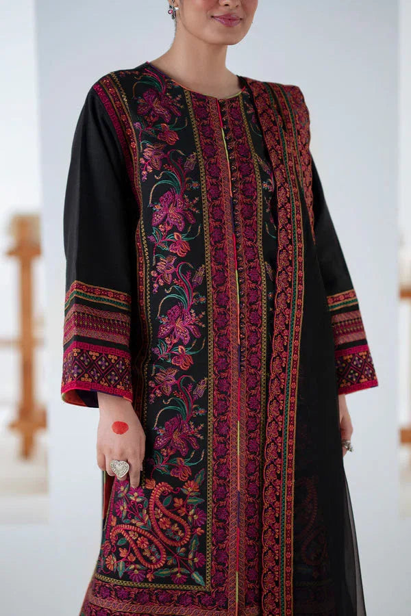 Maryum N Maria | Noore Winters 25 | 3 Piece Embroidered Khaddar PANRA - FSU5677 - Rang-e-Khaas