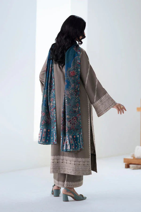 Maryum N Maria | Noore Winters 25 | 3 Piece Embroidered Khaddar ANGEZA - FSU5679 - Rang-e-Khaas