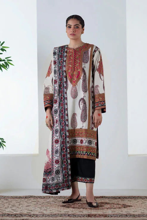 Maryum N Maria | Noore Winters 25 | 3 Piece Embroidered Khaddar ZOHAL - FSU5678 - Rang-e-Khaas