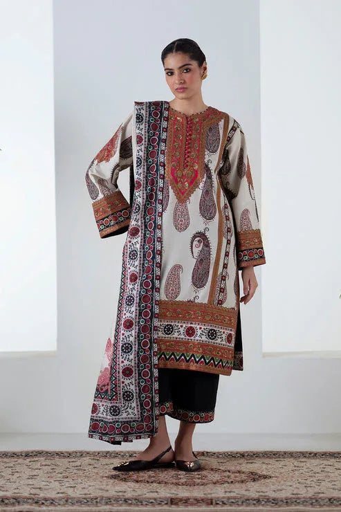 Maryum N Maria | Noore Winters 25 | 3 Piece Embroidered Khaddar ZOHAL - FSU5678 - Rang-e-Khaas