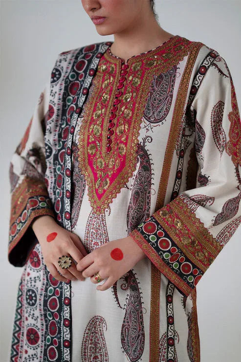 Maryum N Maria | Noore Winters 25 | 3 Piece Embroidered Khaddar ZOHAL - FSU5678 - Rang-e-Khaas