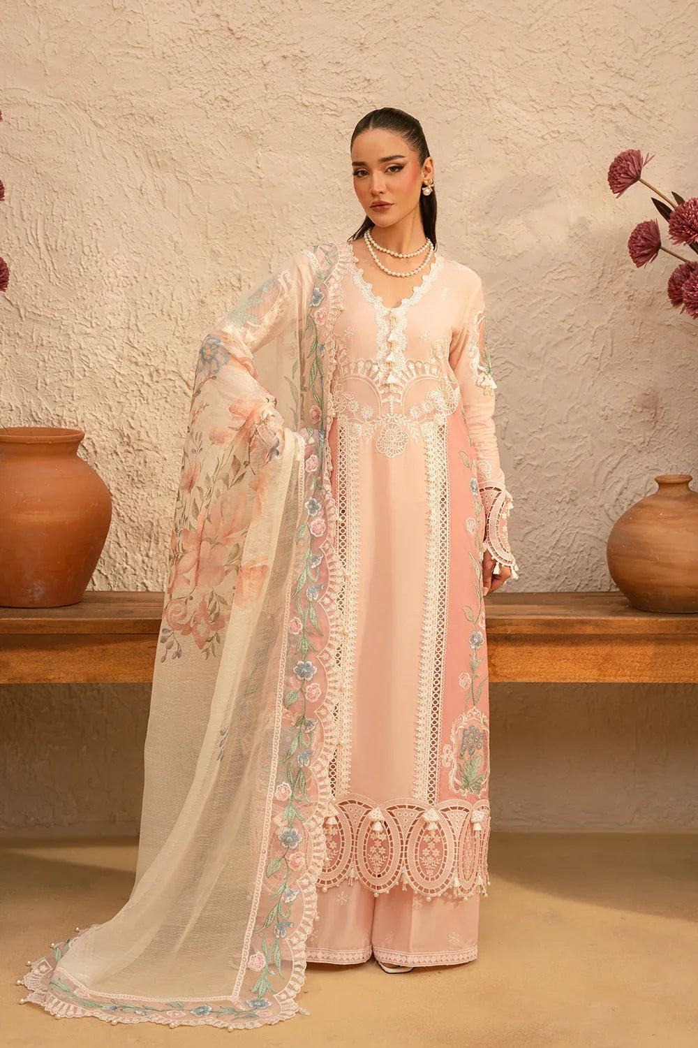 Saira Rizwan | Luxury Lawn 25 | FREYA-SRL25-09 - Rang-e-Khaas