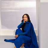 Farah Talib Aziz | Zaza Luxe Pret 24 | CHARR BLUE EMBROIDERED RAW SILK SHIRT AND DUPATTA