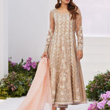 Farah Talib Aziz | Zaza Luxe Pret 24 | CHARLENE SAND EMBROIDERED KALIDAAR WITH DUPATTA