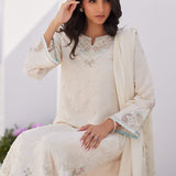 Farah Talib Aziz | Zaza Luxe Pret 24 | LYA IVORY EMBELLISHED RAW SILK SHIRT AND DUPATTA