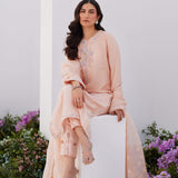 Farah Talib Aziz | Zaza Luxe Pret 24 | ELEA PEACH EMBROIDERED RAW SILK SHIRT AND DUPATTA