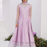 Farah Talib Aziz | Zaza Luxe Pret 24 |  MANON LILAC EMBELLISHED RAW SILK KALIDAAR