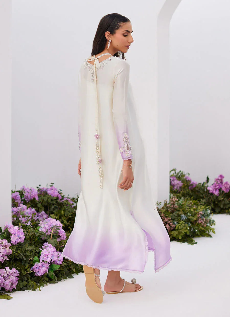 Farah Talib Aziz | Zaza Luxe Pret 24 | LYA IVORY EMBELLISHED RAW SILK SHIRT AND DUPATTA - Rang-e-Khaas