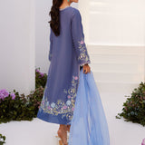 Farah Talib Aziz | Zaza Luxe Pret 24 | ALO BLUE EMBROIDERED SHIRT AND DUPATTA