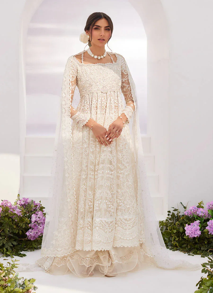Farah Talib Aziz | Zaza Luxe Pret 24 | MAELLE IVORY EMBROIDERED AND EMBELLISHED KALIDAAR - Rang-e-Khaas