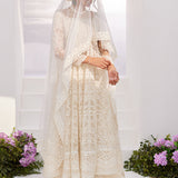 Farah Talib Aziz | Zaza Luxe Pret 24 | MAELLE IVORY EMBROIDERED AND EMBELLISHED KALIDAAR