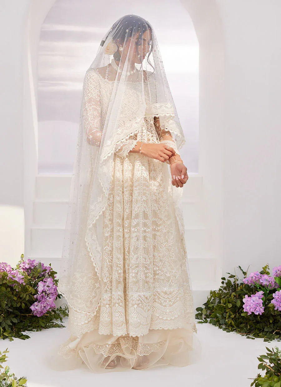 Farah Talib Aziz | Zaza Luxe Pret 24 | MAELLE IVORY EMBROIDERED AND EMBELLISHED KALIDAAR - Rang-e-Khaas
