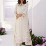 Farah Talib Aziz | Zaza Luxe Pret 24 | LYA IVORY EMBELLISHED RAW SILK SHIRT AND DUPATTA