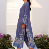 Farah Talib Aziz | Zaza Luxe Pret 24 | ALO BLUE EMBROIDERED SHIRT AND DUPATTA