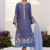 Farah Talib Aziz | Zaza Luxe Pret 24 | ALO BLUE EMBROIDERED SHIRT AND DUPATTA