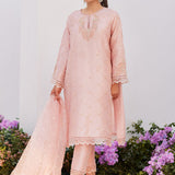Farah Talib Aziz | Zaza Luxe Pret 24 | BEBE BLUSH PINK EMBELLISHED RAW SILK KURTA SHIRT AND DUPATTA