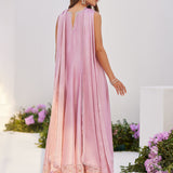 Farah Talib Aziz | Zaza Luxe Pret 24 |  CECE MAUVE EMBELLISHED RAW SILK KALIDAR WITH CHARMUESE DUPATTA