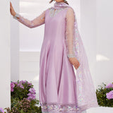 Farah Talib Aziz | Zaza Luxe Pret 24 |  MANON LILAC EMBELLISHED RAW SILK KALIDAAR