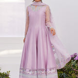 Farah Talib Aziz | Zaza Luxe Pret 24 |  MANON LILAC EMBELLISHED RAW SILK KALIDAAR