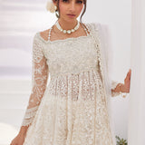 Farah Talib Aziz | Zaza Luxe Pret 24 | MAELLE IVORY EMBROIDERED AND EMBELLISHED KALIDAAR