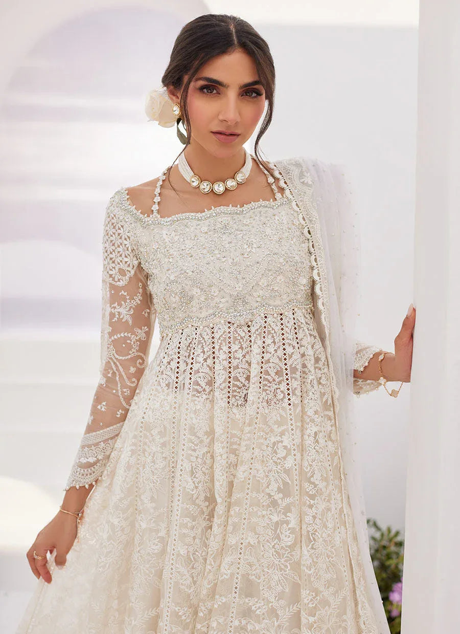 Farah Talib Aziz | Zaza Luxe Pret 24 | MAELLE IVORY EMBROIDERED AND EMBELLISHED KALIDAAR - Rang-e-Khaas