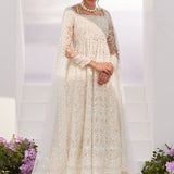 Farah Talib Aziz | Zaza Luxe Pret 24 | MAELLE IVORY EMBROIDERED AND EMBELLISHED KALIDAAR
