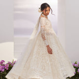 Farah Talib Aziz | Zaza Luxe Pret 24 | MAELLE IVORY EMBROIDERED AND EMBELLISHED KALIDAAR