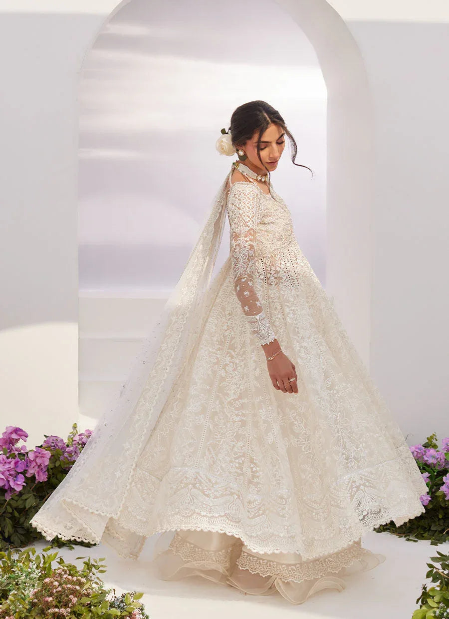 Farah Talib Aziz | Zaza Luxe Pret 24 | MAELLE IVORY EMBROIDERED AND EMBELLISHED KALIDAAR - Rang-e-Khaas