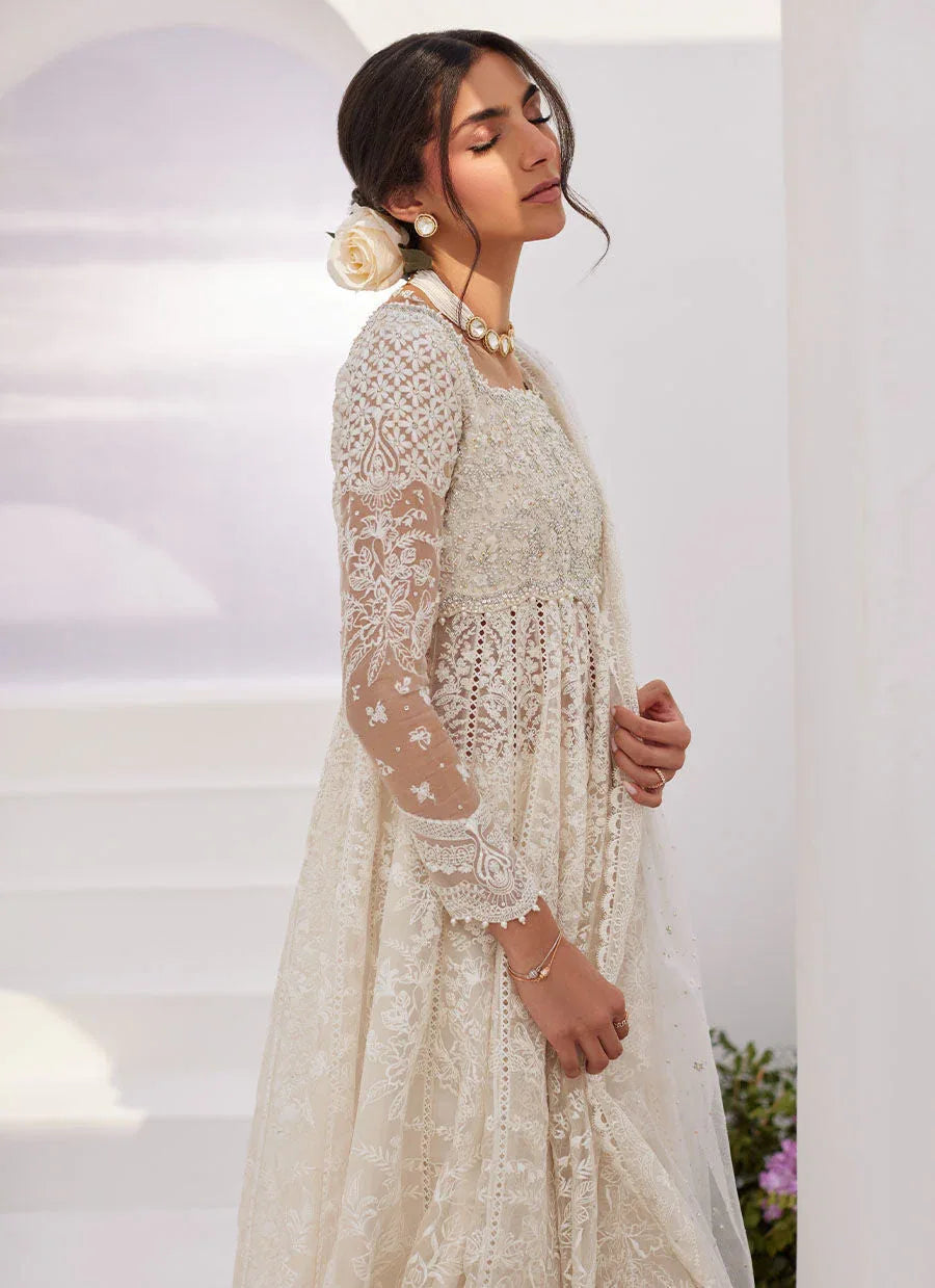 Farah Talib Aziz | Zaza Luxe Pret 24 | MAELLE IVORY EMBROIDERED AND EMBELLISHED KALIDAAR - Rang-e-Khaas