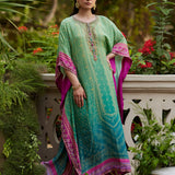 Farah Talib Aziz | Mayna Festive Prints 24 | Persia Teal Ombre Kaftan