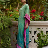 Farah Talib Aziz | Mayna Festive Prints 24 | Persia Teal Ombre Kaftan