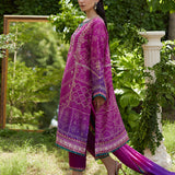 Farah Talib Aziz | Mayna Festive Prints 24 | Tazeen Magenta Ombre Shirt And Dupatta