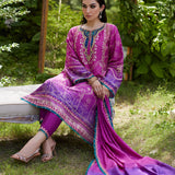 Farah Talib Aziz | Mayna Festive Prints 24 | Tazeen Magenta Ombre Shirt And Dupatta