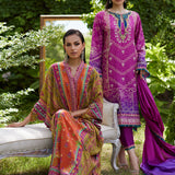 Farah Talib Aziz | Mayna Festive Prints 24 | Tazeen Magenta Ombre Shirt And Dupatta