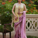 Farah Talib Aziz | Mayna Festive Prints 24 | Iqala Saree, Blouse And Jacket