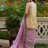 Farah Talib Aziz | Mayna Festive Prints 24 | Iqala Saree, Blouse And Jacket