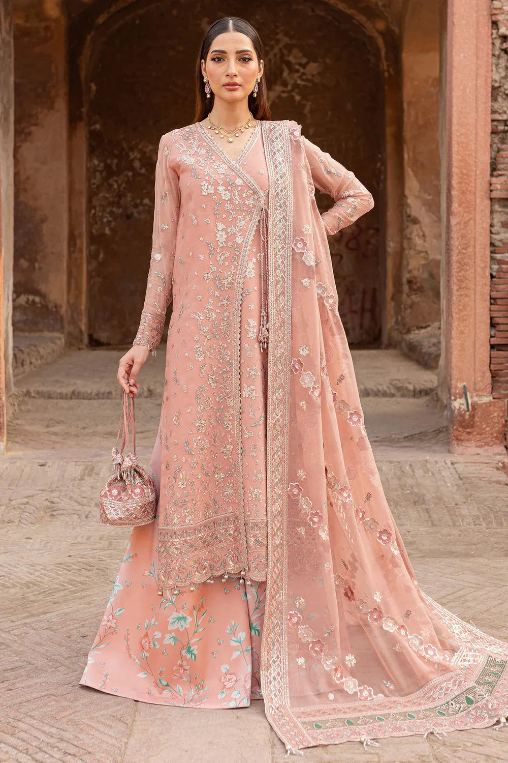 Farasha | Ritzier Wedding Formals |  Peach Bell - Rang-e-Khaas