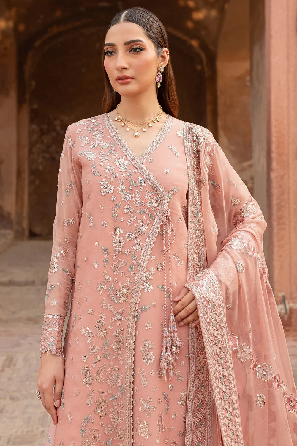 Farasha | Ritzier Wedding Formals |  Peach Bell - Rang-e-Khaas