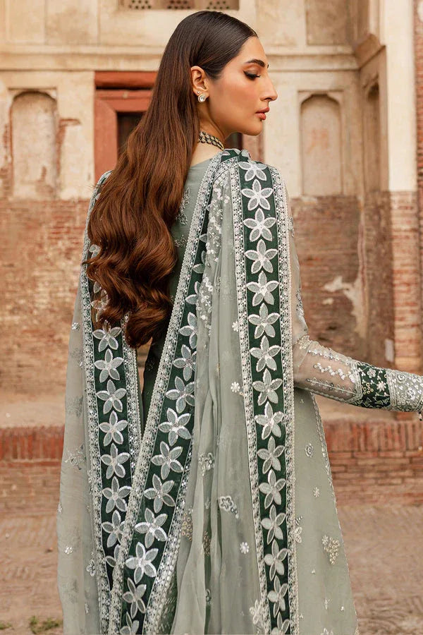 Farasha | Ritzier Wedding Formals |  Grey Veil - Rang-e-Khaas