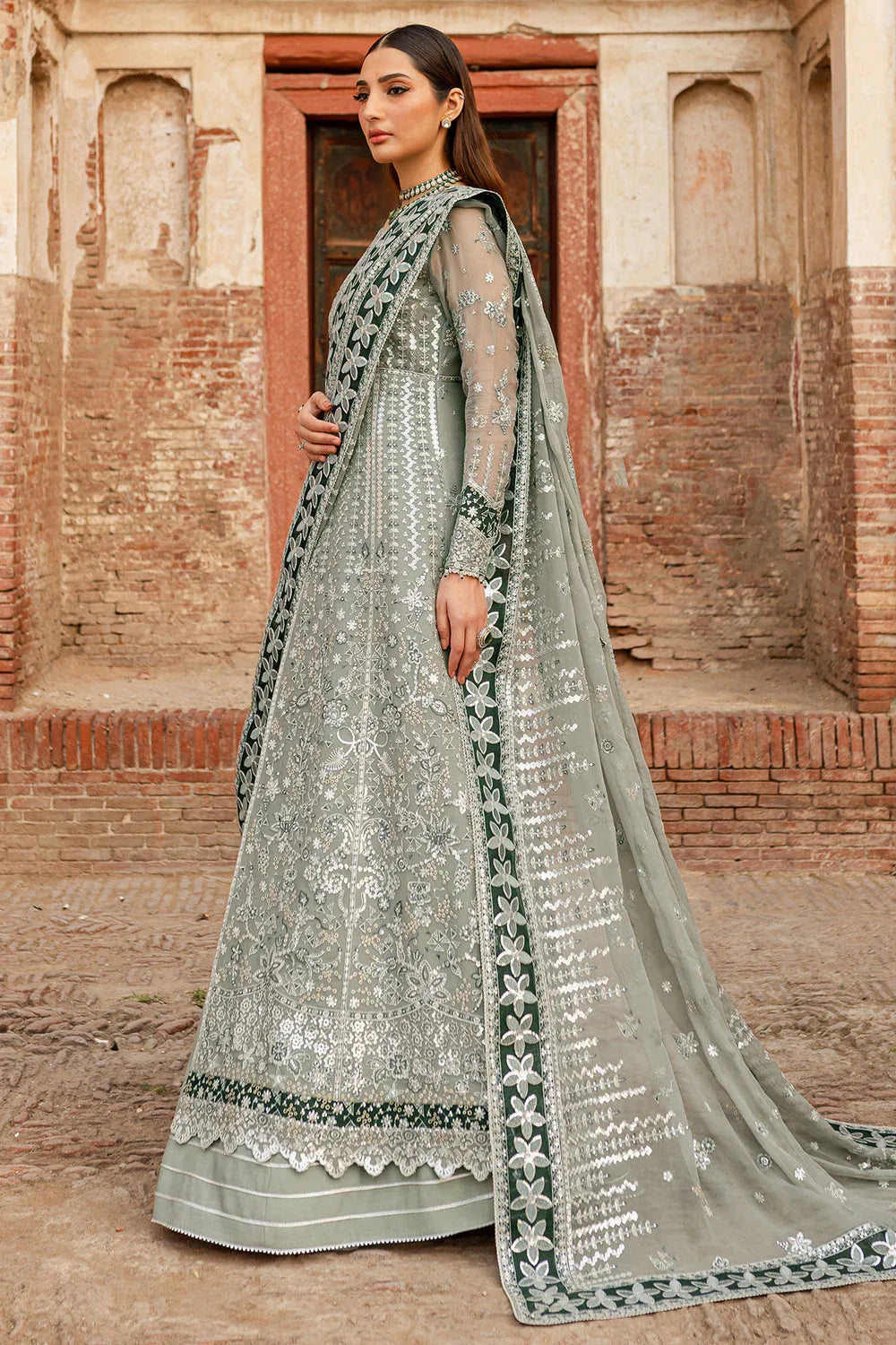 Farasha | Ritzier Wedding Formals |  Grey Veil - Rang-e-Khaas
