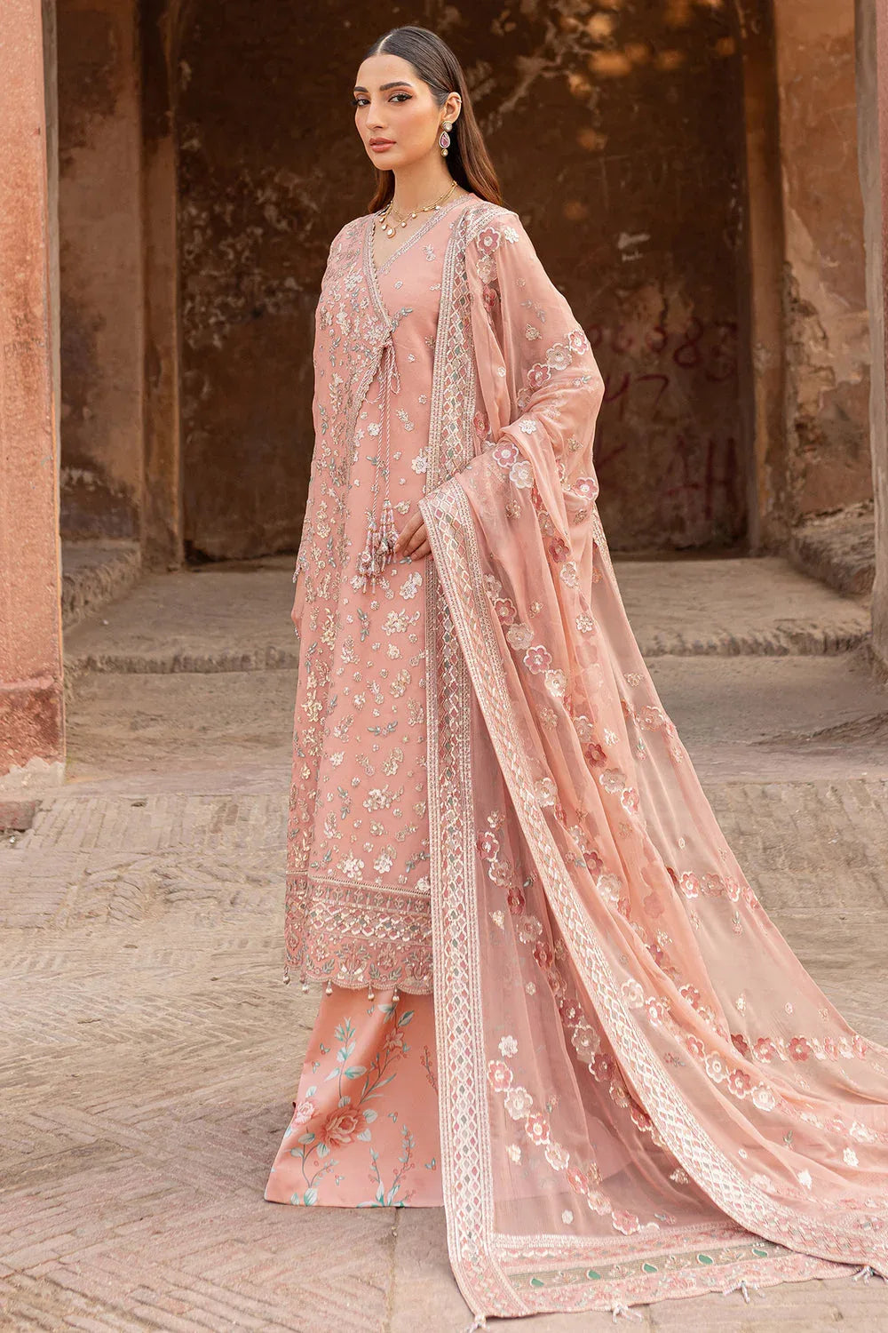 Farasha | Ritzier Wedding Formals |  Peach Bell - Rang-e-Khaas