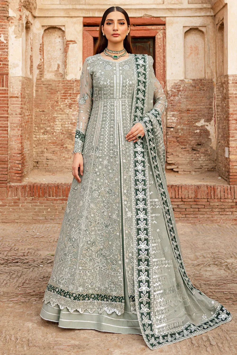 Farasha | Ritzier Wedding Formals |  Grey Veil - Rang-e-Khaas