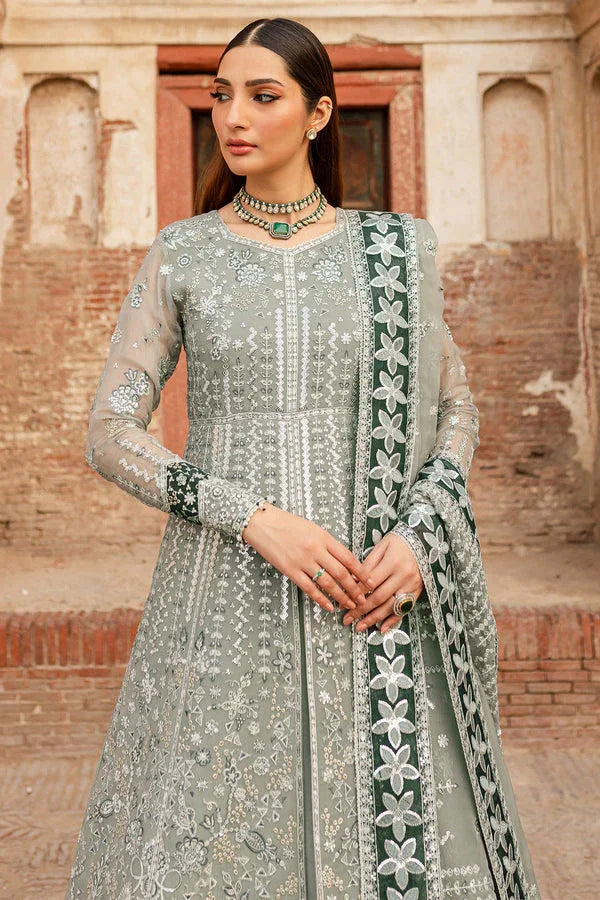 Farasha | Ritzier Wedding Formals |  Grey Veil - Rang-e-Khaas