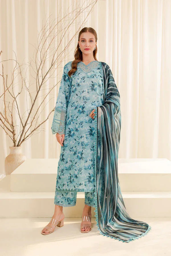 Farasha | Printed Essentials | AQUA BERYL - Rang-e-Khaas