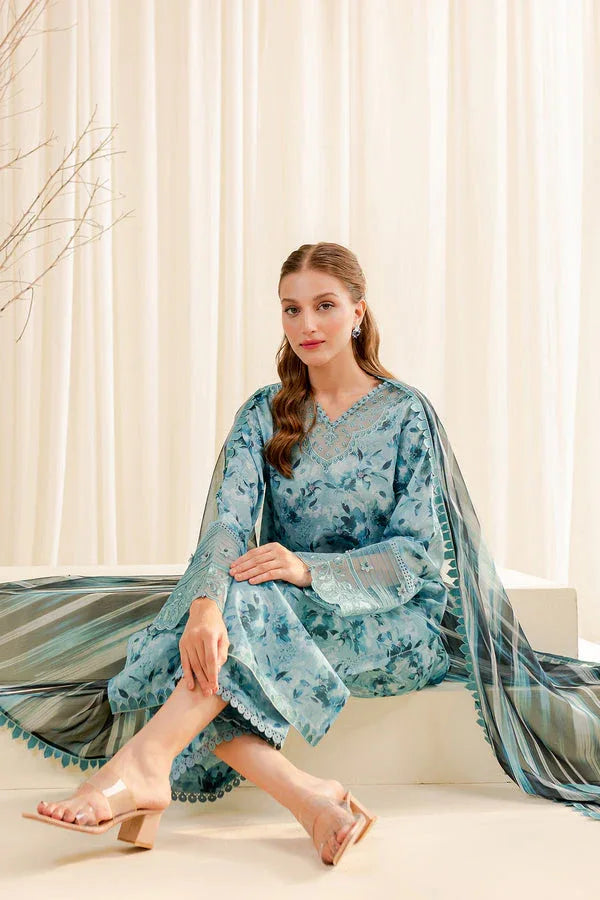 Farasha | Printed Essentials | AQUA BERYL - Rang-e-Khaas