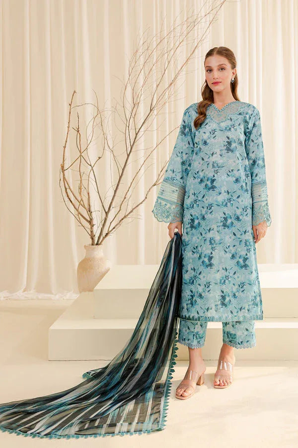 Farasha | Printed Essentials | AQUA BERYL - Rang-e-Khaas