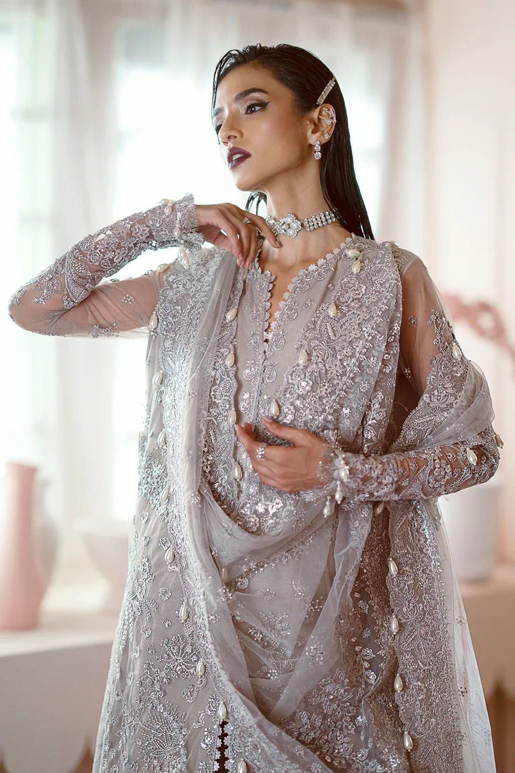 Ayzel Luminara Embroidered Net 3Pc Suit AWF-07 FREYA