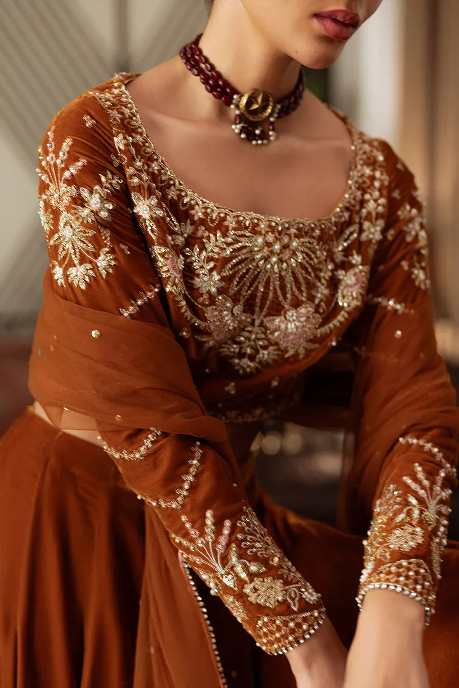 Saira Rizwan | Velvet Pret 25 | AMBERIN-SRVP25-11 - Rang-e-Khaas